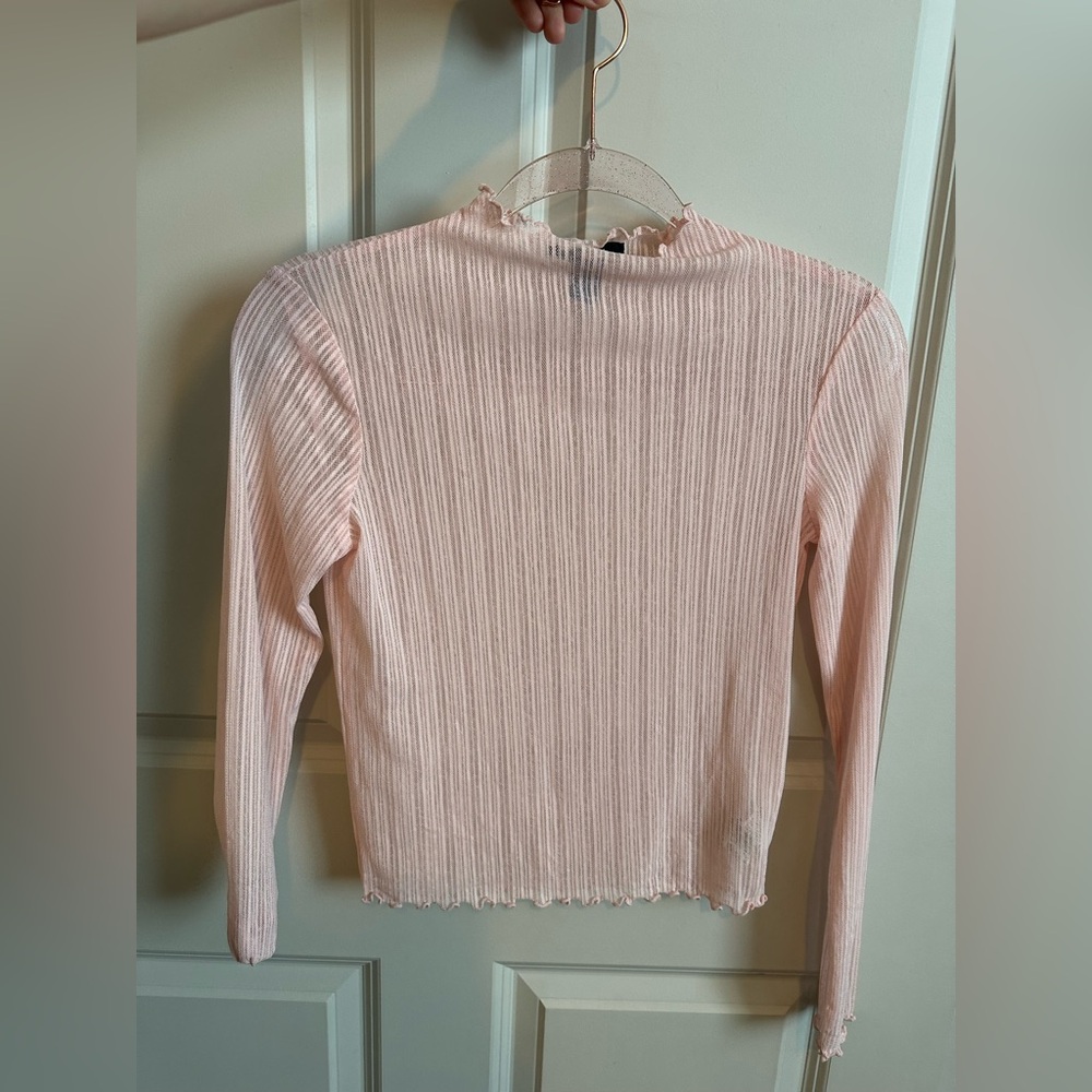 Elegant Pink Ribbed Women's Top